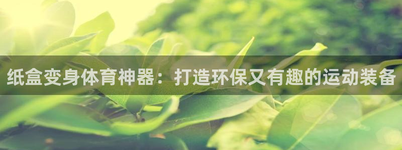 极悦官网：纸盒变身体育神器：打造环保又有趣的运动装备